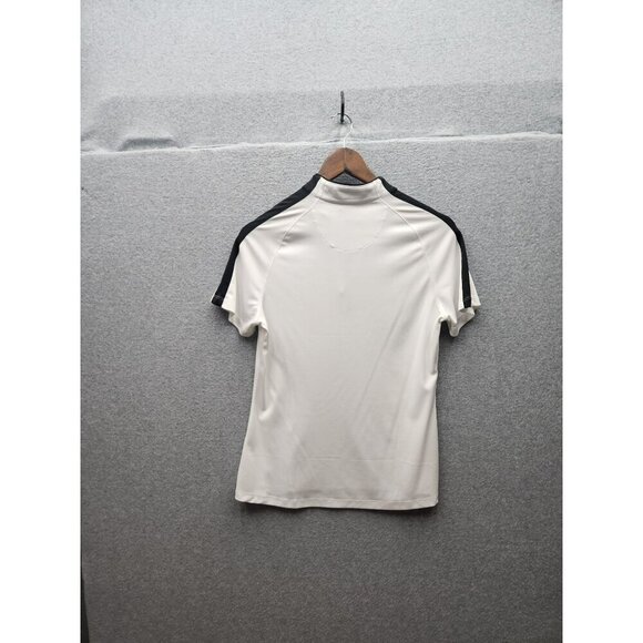 Greg Norman White & Black Short Sleeve Polo Shirt W/ Gold Zipper Accent Womens M - Picture 4 of 5
